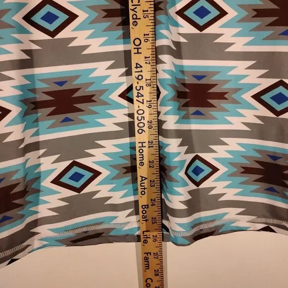 Ranch Dressn shirt womens M Medium western aztec all over 1/4 zip mock neck - Picture 5 of 9